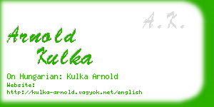 arnold kulka business card